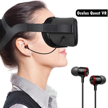 Bass Vľavo, Vpravo Oddelenie Drôtové Slúchadlo V Uchu Slúchadlá Hra Stereo Zvuk Ergonomické VR Headset Hluku Izolácia Pre Oculus Hľadanie