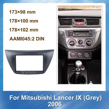 Autorádio Fascia pre Mitsubishi Lancer IX 2006 Sivá Auto DVD Prehrávač rám Centrum Ovládanie DVD Prehrávač Výbava Auta Auto RÁMU ČIERNA SIVÁ