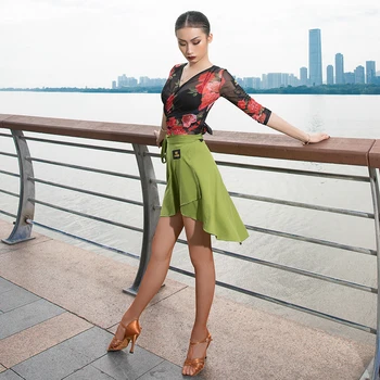 2020 Latin Dance Sukne Žena Praxi Oblečenie Jeden Kus Hip Šatku Balet Rumba, Tango Flamengo Šaty Výkon Kostým BL3858
