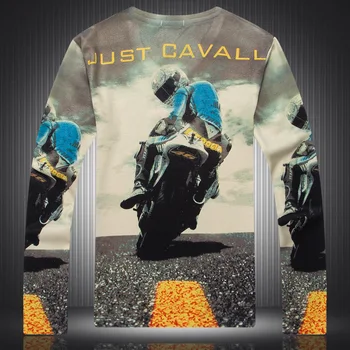 Motocykel charakter vzor digitálna tlač fantázie dlhý rukáv t shirt Jeseň Roku 2018 Nová kvalitná bavlna boutique t shirt menM-3XL