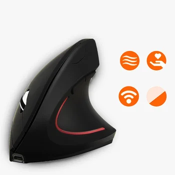 Trvalé Zvislé Wireless Mouse Hra Ergonomické Myši 2400DPI USB Nabíjateľné
