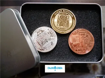 3piece BTC pamätné mince American Bronze Titan Obľúbené Nádherné remeselné s box darček prítomný