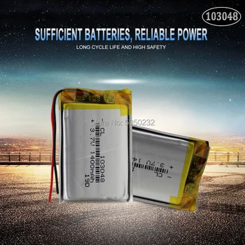 1pc 3,7 V 1400mAh 103048 Lítium-Polymérová LiPo Nabíjateľná Batéria Pre Mp3, Mp4 PAD DVD DIY E-kniha bluetooth