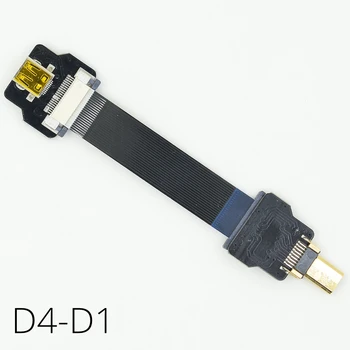 D4-D Micro HDMI FPV Typ D Žena na HDMI mikro D-Typ Hore Dole uhol muž Žena Koleno HD Ploché FPC Kábel pre monitor GH4 GoPro