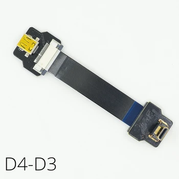 D4-D Micro HDMI FPV Typ D Žena na HDMI mikro D-Typ Hore Dole uhol muž Žena Koleno HD Ploché FPC Kábel pre monitor GH4 GoPro
