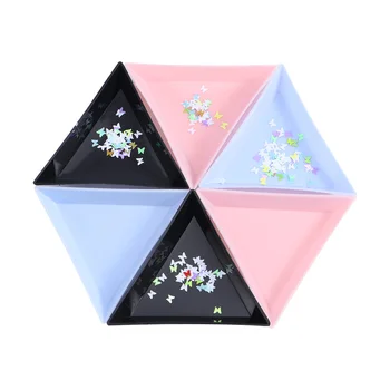 3Colors Plastové Trojuholník Nechtov Zásobník Nail Art Drahokamu Perličiek Crystal Triedenie, Skladovanie Dosky Manikúra Nástroje Príslušenstvo 10Pcs/veľa