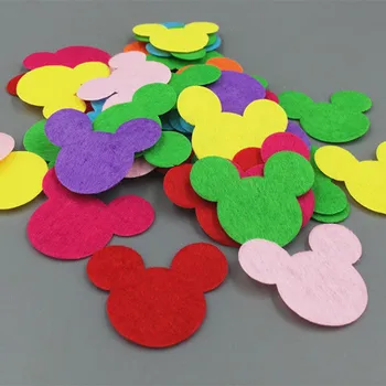 DIY 200PCS Zmiešané Farby vysekávané Cítil v Kruhu Mickey hlavu Cardmaking dekorácie 35mm
