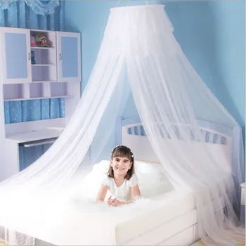 Luxusný Romantický Visel Dome Mosquito Net Princezná Študentov Hmyzu Posteľ Baldachýn Sieťoviny predné Krajky Okrúhle ochranných Sietí proti komárom Záves na posteľná bielizeň