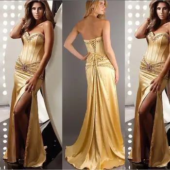 Vestidos para festa doprava zadarmo lištovanie Sexy milú Strany Večerné šaty Formálne šaty morskej panny zlato dlho Prom šaty