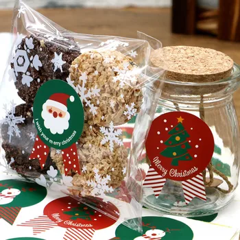 96 KS Vianočné Nálepky, Štítok Pečenie Cookie Candy Package Dekorácie/ Domácnosť nástroj nálepky tesnenie