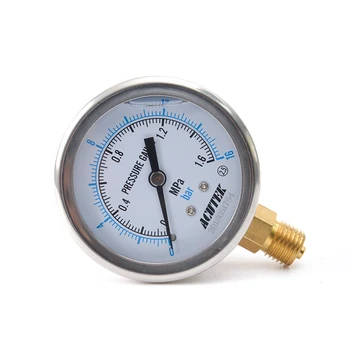 Zemetrasenie tlakomer YN60 1,6 mpa M14*1.5 tlak Vzduchu Hydraulický tlak Zemetrasenie Shockproof tlakomer