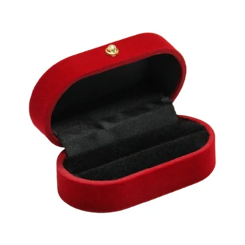 Prenosné Dvojité Krúžky Políčko Zobrazovať Šperky Držiteľ Svadobné Zásnubný Prsteň Prípade J78F