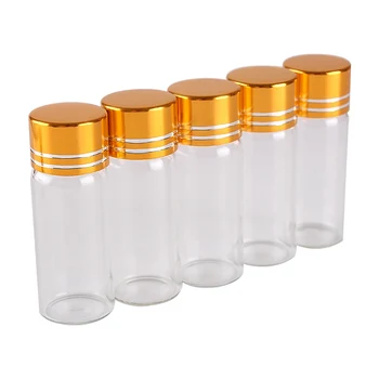 200pcs-4 ml 16*40mm Jasné Prázdne Sklenené Fľaše so Zlatými Viečka Mini Sklenených Fliaš Malé Poháre Ampulky