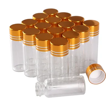 200pcs-4 ml 16*40mm Jasné Prázdne Sklenené Fľaše so Zlatými Viečka Mini Sklenených Fliaš Malé Poháre Ampulky