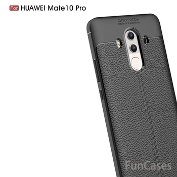 Luxusné TPU Silikónové koženka zadný Kryt puzdro Pre Huawei Mate 10 Pro Prípade Huawei Mate 10 Pro prípade Kryt Telefónu