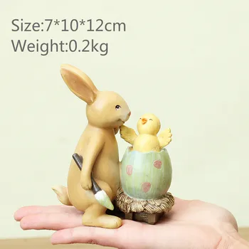 Roztomilý naughty králik holding vajcia domácnosti ozdoby, dekorácie tvorivé spálňa deti miestnosti oblasť pracovnej plochy dekorácie