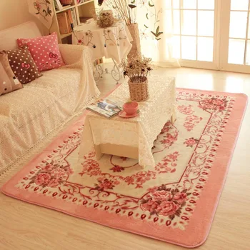 Koberec bytový Textil Domov a Záhrada Pink rose čaj stôl koberec, obývacia izba, spálňa, podlahy mat akryl stroj vyrobený 200*150 cm nového