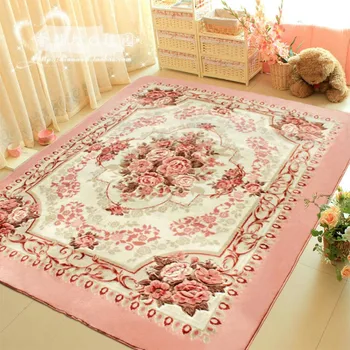 Koberec bytový Textil Domov a Záhrada Pink rose čaj stôl koberec, obývacia izba, spálňa, podlahy mat akryl stroj vyrobený 200*150 cm nového