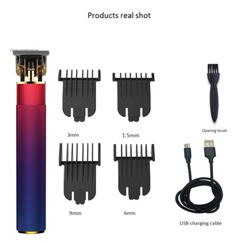 USB Nabíjateľné Hair Clipper Elektrický Zastrihávač Chĺpkov Bezdrôtový Holiaci strojček Zastrihávač 0 mm Mužov Holič Vlasy Rezací Stroj(Farba)