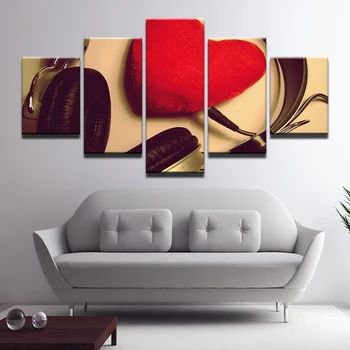 Teplé Obrazovke Vytlačené Plátno Maľovanie Moderné s Červeným love Slúchadlá Múr Umenia pre Obývacia Izba Dekor