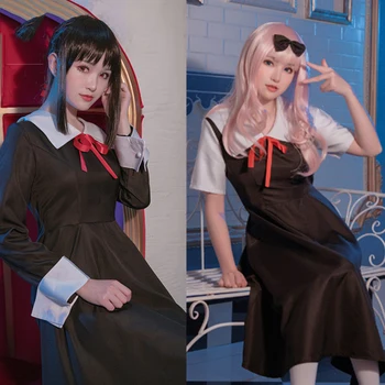 Anime Kaguya-sama:Láska je Vojny Cosplay Kostým Kaguya Chika Cosplay Kostým Japonskej Školy Jednotné Ženy Letné Šaty a parochne