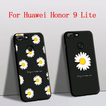 Pre Huawei Honor 9 Lite prípade Silikónové Chránič Daisy Kvet telefón kryt Na Huawei honor 9 lite zadný Kryt Čierny funda LLD-AL00