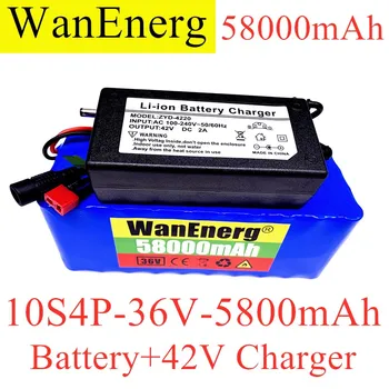 2020 Pôvodné 36V batérie 10S4P 58000mAh batéria vysoký výkon batérie 42V 58000mAh Klince elektrické kolo BMS+42V2A Nabíjačky