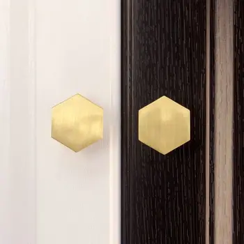 Gold Brass Hexagon Gombíky Kabinetu Dvere, Rukoväť, Zásuvky, Vytiahne Nábytok Hardvér 23GB