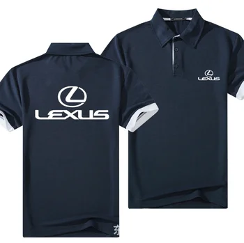 Leto pre LEXUS krátky Rukáv Pološte Tričko muži Zase-viac Golier módne bežné Slim Priedušná Farbou Business tričko mužov