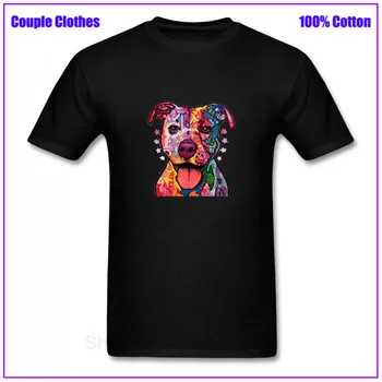 Neon Pitbull Farebné Abstraktné Psa Tváre Mužov tričko dropshipping t-shirt oblečenie tričko hombre darček k narodeninám bavlna