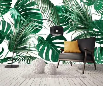 3d tapety foto tapety vlastné obývacia izba nástenná maľba tropický banán leaf maľovanie obrazu 3d nástenné maľby, tapety na steny 3d