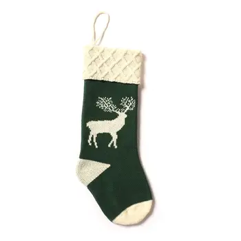 Vianočné Dekorácie Pletené Elk Pančuchy, Ponožky, Cukrovinky, Darček Taška Vianočný Strom Visí Prívesok Ornament pre Deti