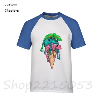 2020 Zábavné Icecream výlet potravín žaba ilustrácia dizajn, farby na predaj streetwear pánske tričká camisas hombre tričká (t-shirts)