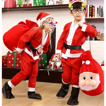 Multi Veľkosť Vianočné Kostýmy Santa Claus Kostým Pre Dospelých Deti Non Tkané Tkaniny X Mas Oblečenie, Vianočné Dekorácie Fúzy Pásu