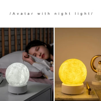 Stmievateľné Prehrávač Hudby Noc Lampa Mesiac LED Projektor Lampa Bluetooth Rotujúce Lampa Spanie Svetlo Spálňa Nočný Stolík Lampa