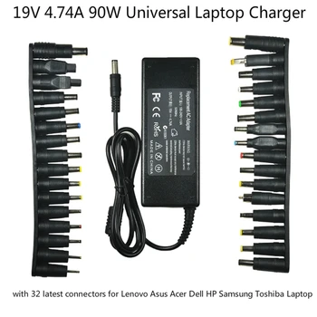 19V 4.74 O 90W Univerzálny Notebook Adaptér Nabíjačky pre Lenovo Asus Acer Dell, HP, Samsung Notebook s 32 Konektory