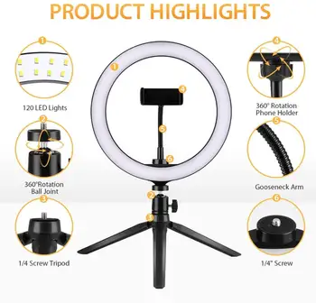 LED Prsteň Svetla s Statív Stojí profissional Selfie Telefón Krúžok svetlo Lampy Fotografie Osvetlenie Bluetooth Remote YouTube TikTok