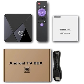 Q1 MINI Smart TV BOX Android 9.0 Youtube, 2 GB, 16 GB RK3328 Quad Core 2,4 GHz WIFI 4K Google Play pre Android TV Box EÚ Plug