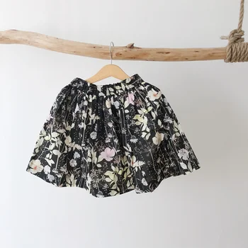 Jar&Leto Kvetinový Vzor Vytlačené Baby Dievčatá Čiernej Sukni Deti Oblečenie pre Dievčatá Cherry Značiek Oblečenia