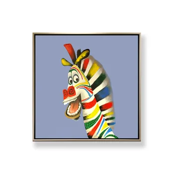 Mutil Farba Zebra Cartoon Akvarel Domov, Spálne, Detskej izby materskej škole ošetrovateľstva Dekorácie Plagát Obrázok