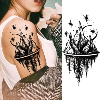 3D Krásna Čierna kvet Dočasné Tetovanie Pre Ženy Rose Tattoo Samolepky Pre Dievčatá Body Art Rameno Výkresy Falošné Šperky Tetovanie