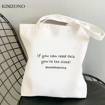 Sociálne Dištancovanie sa nákupní taška bolso opakovane shopper taška s potravinami handričkou boodschappentas sac tissu