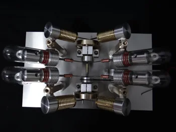 V4 Stirling motor model vákuový motor model darček k narodeninám DIY parný rušeň model
