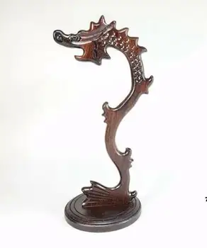 Zbierka Čínskeho Masívneho Dreva Červeného Dreva Dragon Bibcock Polica Jade Visí Bar Penholder Nádherné Malé Sochy