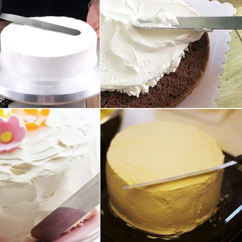 8 Palcový Pečivo Cake Decoration Nástroje Maslo Smotana Námrazy Poleva Nôž Dreva Rukoväť Z Nerezovej Ocele Tortu Stierky
