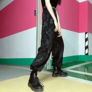 2020 Vintage Čínsky Štýl, Nohavice Drak Vzor Hárem Nohavice Ženy Príčinné Oblečenie Móda Hip-hop Nohavice Streetwear