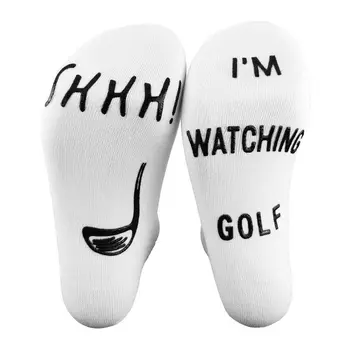 Unisex Zábavné Novinka Bavlna Posádky Ponožky Shhh som Sledoval, Golf TV Fanúšikov pančuchový tovar