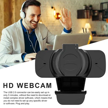 Full HD 1080P Webkamera S ochrane Osobných údajov Kryt Dual Vstavaný Mikrofón, USB Ovládač Zadarmo Web Kamera Pre Video Konferencie Živé Vysielanie