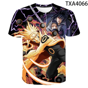 Naruto Módne Japonské Anime T Shirt Mužov Sasuke Legrační Karikatúra T-shirt Bežné Pohode Streetwear Tričko Hip Hop Pár Top Tee Muž