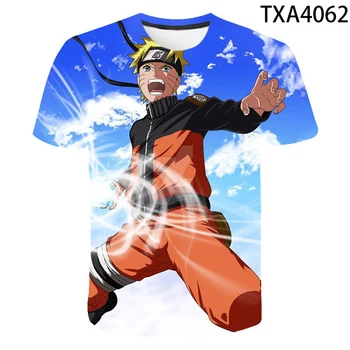 Naruto Módne Japonské Anime T Shirt Mužov Sasuke Legrační Karikatúra T-shirt Bežné Pohode Streetwear Tričko Hip Hop Pár Top Tee Muž